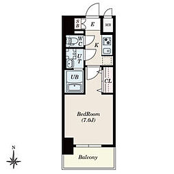 S-RESIDENCEOTOBASHIclarity 1Kの間取図画像
