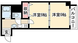 桜マンション2 2Kの間取図画像