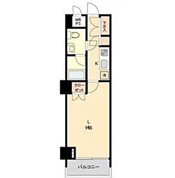 スクエア名駅南 1Kの間取図画像