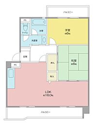 ヴィラサンシャイン 2LDKの間取図画像