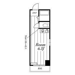 シャルムいまいけ ワンルームの間取図画像