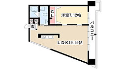 RESIDIA東桜2 1LDKの間取図画像