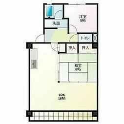 ベルシャトーまき 2LDKの間取図画像