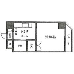 ラ・メゾン・藤ヶ丘 1Kの間取図画像