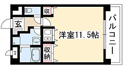 ピア葵 ワンルームの間取図画像