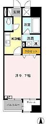あいさきがけ 1Kの間取図画像