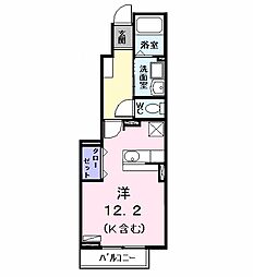 レジデンスフジ ワンルームの間取図画像