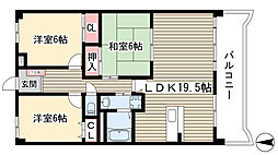 アルカディア3 3LDKの間取図画像