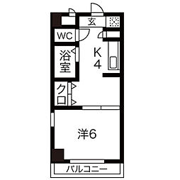 ランドビル本陣 1Kの間取図画像