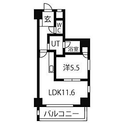 スタジオスクエア大須 1LDKの間取図画像