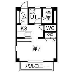 アネックス ワンルームの間取図画像