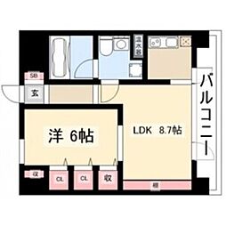 ラ・クール泉 1LDKの間取図画像