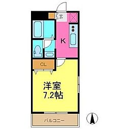 With 1Kの間取図画像