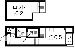 グランツ六番町 1Kの間取図画像