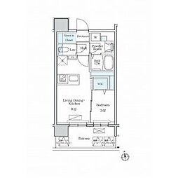 デュオフラッツ栄 1LDKの間取図画像