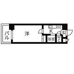 浅井ビル 1Kの間取図画像