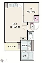Jack todanishiI 1LDKの間取図画像