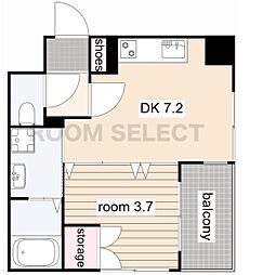 アーバン伏見 1DKの間取図画像