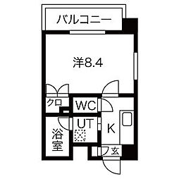 シテイライフ明が丘 1Kの間取図画像