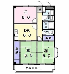 レジデンス柳森 3DKの間取図画像