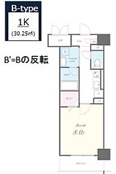 ル・ソレイユ 1Kの間取図画像