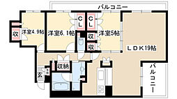 LaMarsaYagotoyama1 3LDKの間取図画像