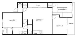 オーシャン61 3LDKの間取図画像