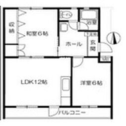 上社ハイツ 2LDKの間取図画像
