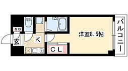 プロビデンス新瑞橋 1Kの間取図画像