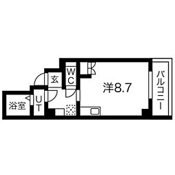 ガストハウス今池 ワンルームの間取図画像