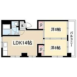 カモット.イーズ 2LDKの間取図画像