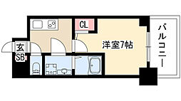 オーキッドレジデンス鶴舞 1Kの間取図画像