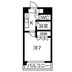 エクセルシオール金山 1Kの間取図画像