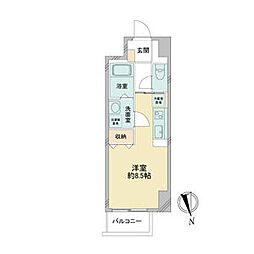 ラドゥセール今池 ワンルームの間取図画像