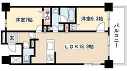 ロイヤルパークス千種 2LDKの間取図画像