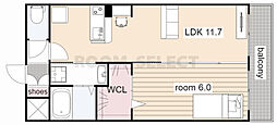 LaClarte 1LDKの間取図画像