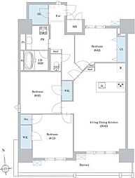 ロイジェント日吉 3LDKの間取図画像