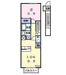 グラース 1LDKの間取図画像