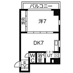 レジデンシア東別院 1DKの間取図画像