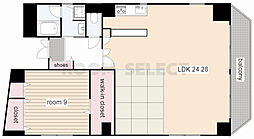 スリーアイランドタワー葵 1LDKの間取図画像