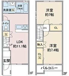 アプトルーナ215 2LDKの間取図画像