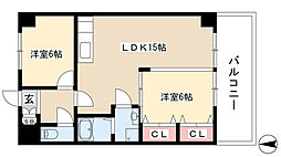 ジュネコキアージュ桜山 2LDKの間取図画像