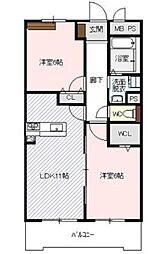 ボヌールレジデンス 2LDKの間取図画像