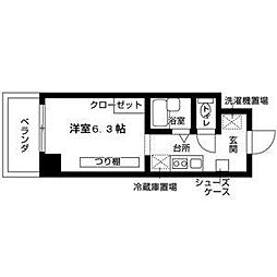 フロンティアハイツ 1Kの間取図画像