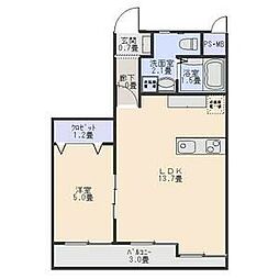 CASAABITARE 1LDKの間取図画像