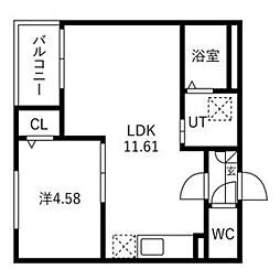 Jack sambanII 1LDKの間取図画像