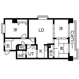 グランドール浄心 3LDKの間取図画像