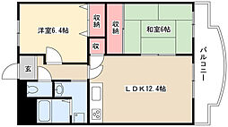 アビタシオン一番 2LDKの間取図画像