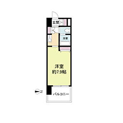 ラドゥセール山王 1Kの間取図画像