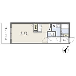 フラシア一社 ワンルームの間取図画像